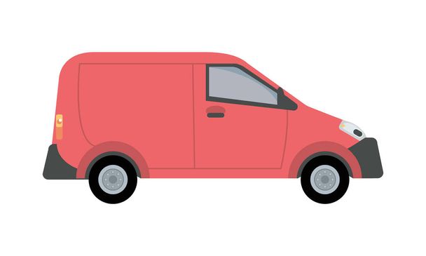 red van vehicle transport isolated icon - Vector, Image