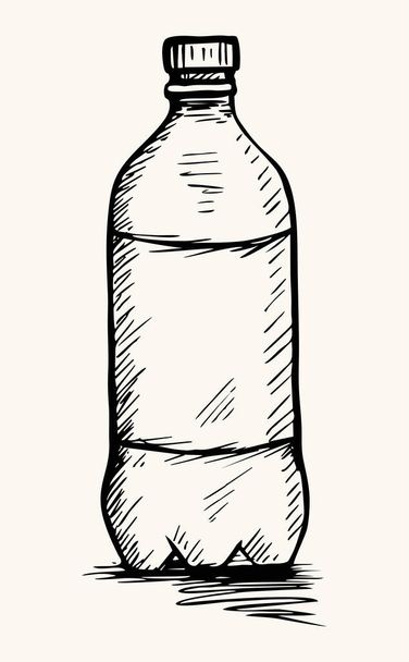 Vector único doodle pequena garrafa de plástico de água - Vetor, Imagem
