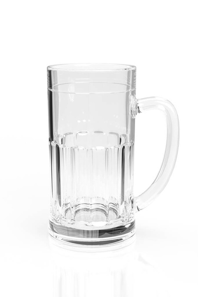 A glass beer mug isolated on a white background - 3d render - Fotó, kép
