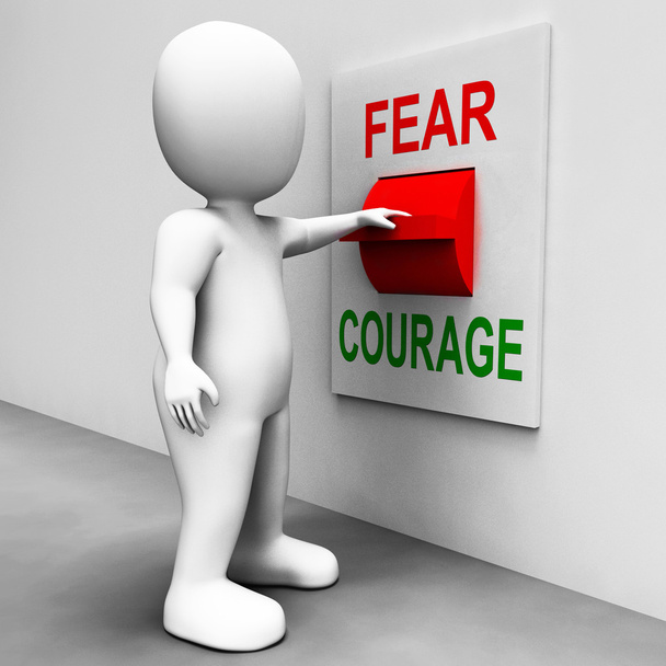 Mut Angst Schalter zeigt Angst oder Mut - Foto, Bild