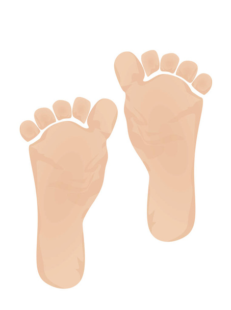 Bare foot print, vector illustration - Vector, Image