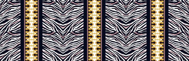 Bezproblémové opakující se vzor, nekonečné barevné geometrické zebra tvary tisk vzor - Fotografie, Obrázek