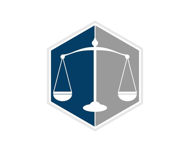 Law firm balance scale in the hexagon - Vector, Image