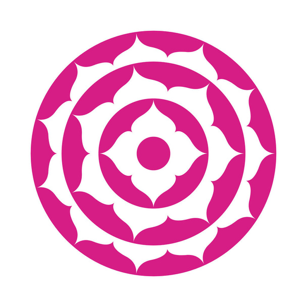 navratri mandala con la decoración de color rosa icono hindú - Vector, Imagen