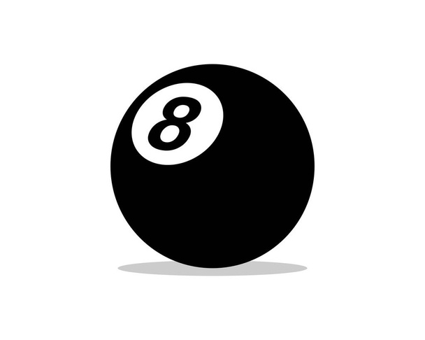 Zwarte biljartbal met 8 cijfers erin - Vector, afbeelding
