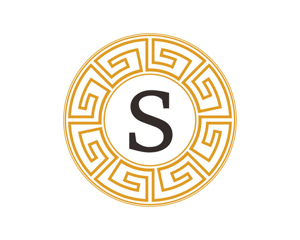 S Письмо с круговым римским орнаментом - Вектор,изображение