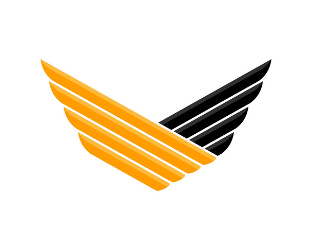 Κίτρινα και μαύρα απλά φτερά - Διάνυσμα, εικόνα