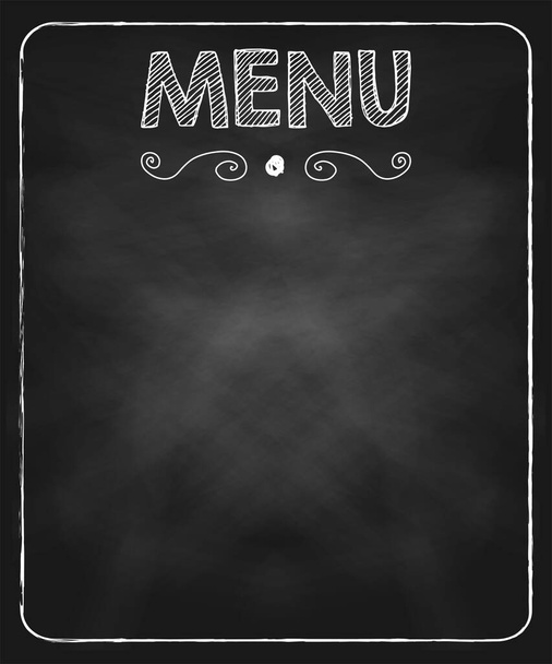 Restaurant food menu design on black chalkboard background. Easily Editable Vector. EPS 10.  - Wektor, obraz