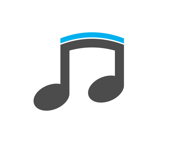 Grijze en blauwe eenvoudige muziektoon - Vector, afbeelding