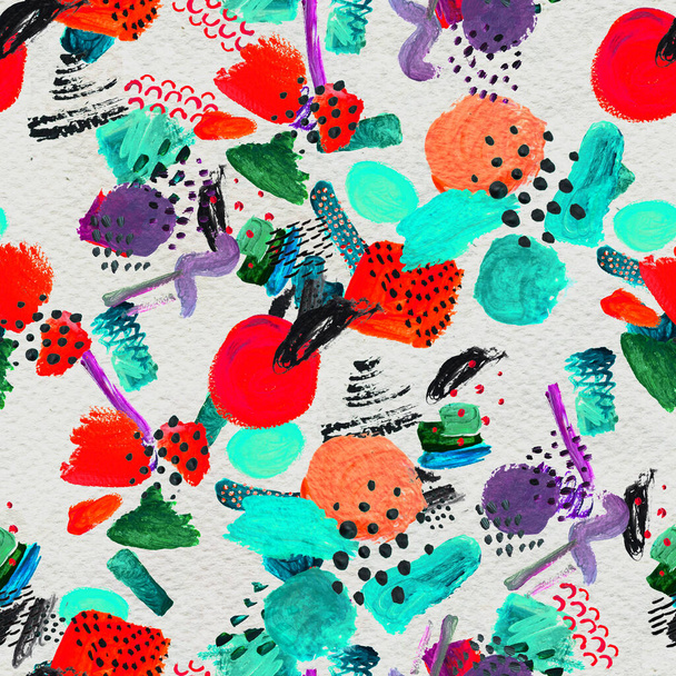 Seamless pattern made by hand drawn paint strokes. - Foto, Imagem