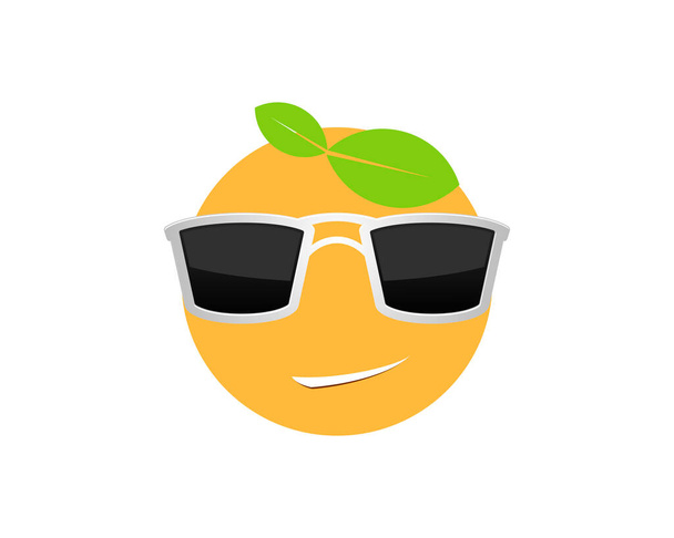 黒目のガラスとギークオレンジの果物 - ベクター画像