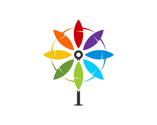 Ventilatore semplice con colori arcobaleno - Vettoriali, immagini