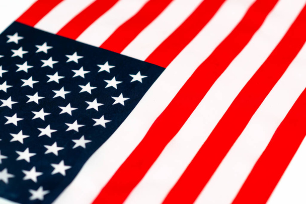 Κοντινό πλάνο σημαία Ηνωμένων Πολιτειών της Αμερικής. Εικόνα της εικόνας του αμερικάνικου στούντιο σημαίας - Φωτογραφία, εικόνα
