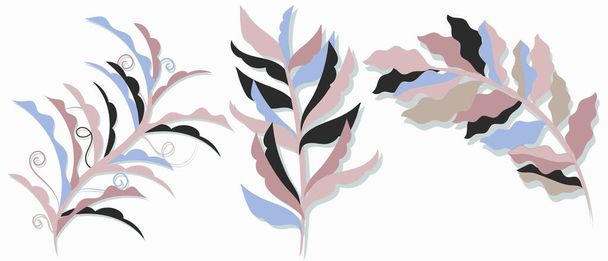 illustration of branches in trendy colors - Vector, imagen