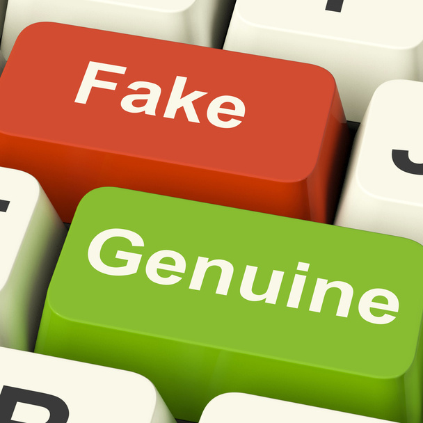 Chaves genuínas falsas significam produto autêntico ou falsificado
 - Foto, Imagem