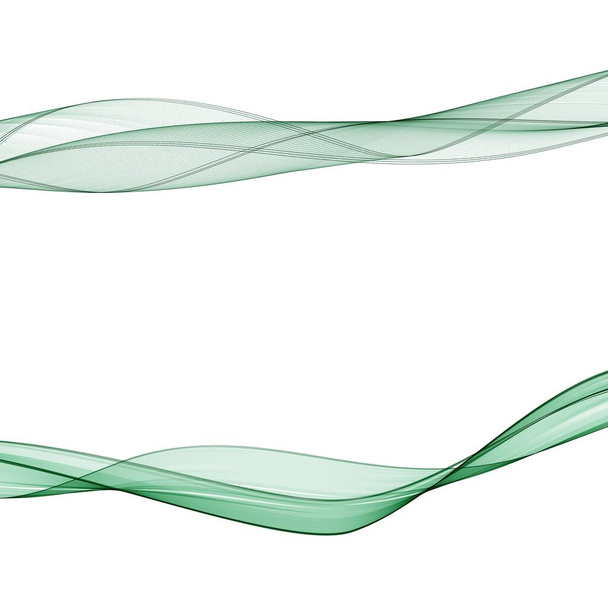 набор зеленых волн. векторный фон. шаблон презентации. eps 10 - Вектор,изображение