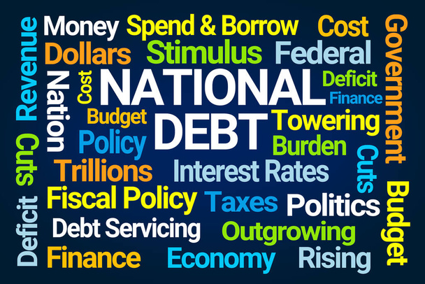 Хмара національного боргу на синьому фоні
 - Фото, зображення