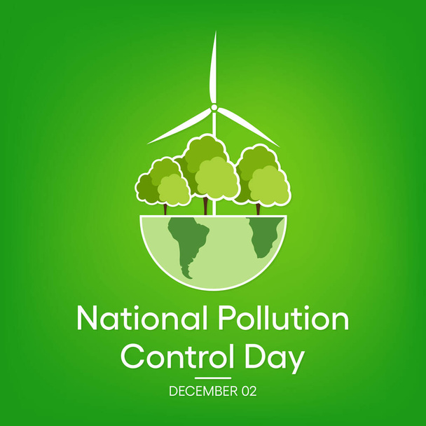 Illustrazione vettoriale sul tema della giornata nazionale di controllo dell'inquinamento osservata ogni anno il 2 dicembre. - Vettoriali, immagini