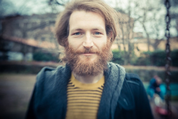 Young handsome bearded hipster man - Fotó, kép