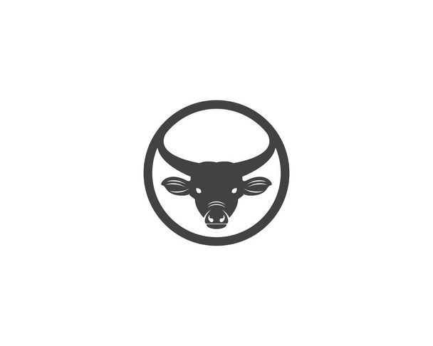 Векторная иллюстрация логотипа бычьей головы - Вектор,изображение