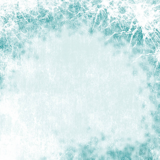 雪の結晶と青いクリスマスの背景 - 写真・画像