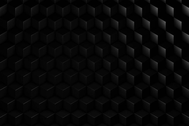 Fundo 3D textura minimalista abstrata com muitas linhas de cubos volumétricos / pentaedrons deitado na luz branca. Animação. Parede de briquete móvel - Foto, Imagem
