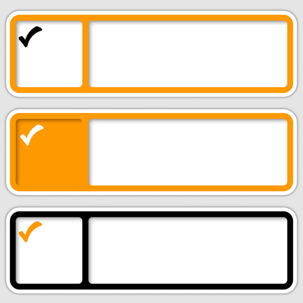 set of three frames for inserting text and checkbox - Vektor, obrázek