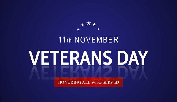 11月11日アメリカの退役軍人の日のバナーデザインテンプレートを迎える。-ベクトル - ベクター画像