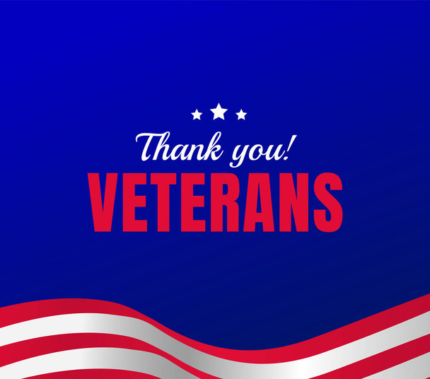 Veterans day greeting card or web banner design template. Thank you! - Vector illustration - Vector, Image