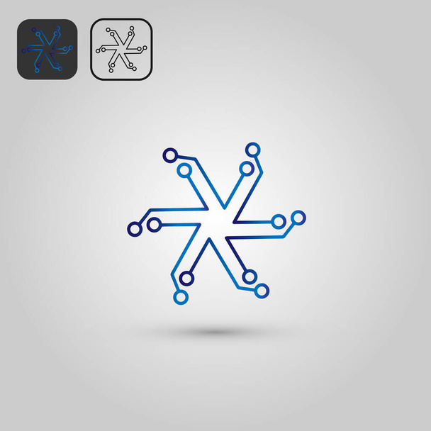 plantilla de diseño de logotipo, con la tecnología de conexión icono de logotipo de arte de línea - Vector, Imagen
