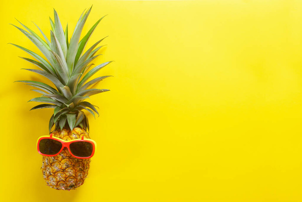 hipter pineapple. summertime concept - Photo, Image