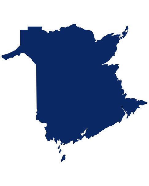 Map of New Brunswick in blue colour - Vector, Image