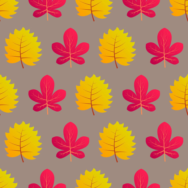 Autumn seamless background with colorful leaves - Vektori, kuva