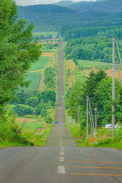 Дорога на американських гірках (Фурано, Хоккайдо).) - Фото, зображення