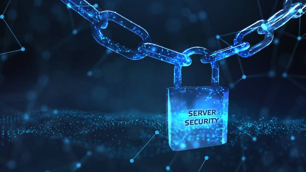 Кібербезпека Концепція захисту даних бізнес-захисту конфіденційності. Захист сервера  - Фото, зображення