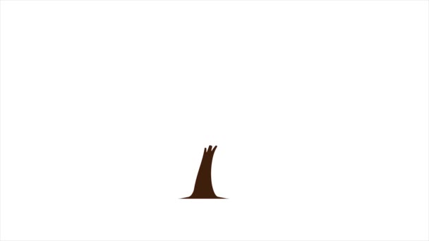 Abstrakcyjna ikona drzewa Sylwetka Reveal Animacja / 4k animacja abstrakcyjnej minimalnej ikony drzewka sylwetka tło animacji - Materiał filmowy, wideo