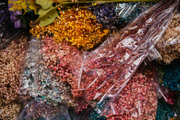 gefärbte trockene bunte Blume für Doktoranden - Foto, Bild