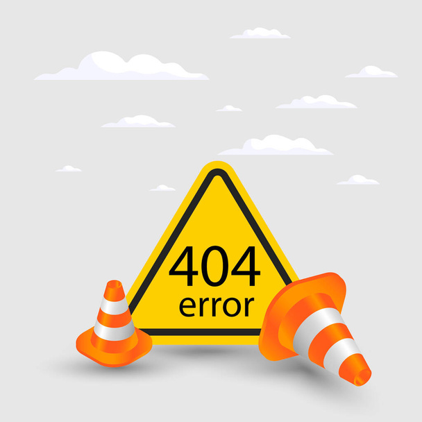 404 шаблон страницы ошибки для веб-сайта. 404 тревожных плоских конструкции. - Вектор,изображение