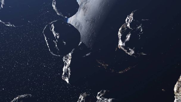 3D rendering, Asteroidy Meteory Skály Létající směrem k planetě Zemi - Fotografie, Obrázek