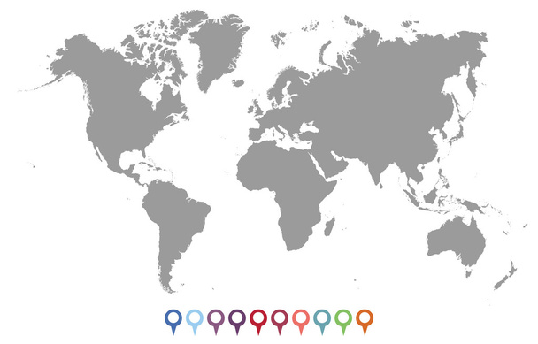Векторный силуэт карты мира
 - Вектор,изображение