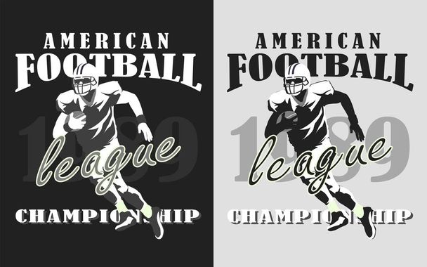Vektorzeichnung eines amerikanischen Fußballhelms in schwarzer Farbe, isoliert auf weißem Hintergrund. Grafische Illustration, Handzeichnung.  - Vektor, Bild