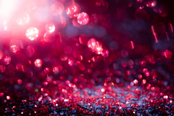 Purple glitter vintage lights background defocused for festivals and celebrations - Фото, изображение