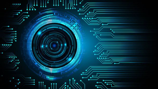 Blue eye cyber circuit future technology concept background - Vektor, obrázek