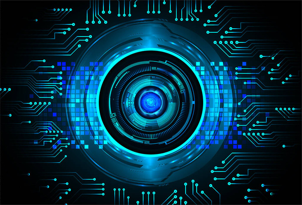 Blue eye cyber circuit future technology concept background - Wektor, obraz