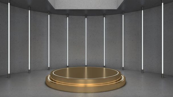 3D-рендеринг подиума круга для демонстрационного продукта - Фото, изображение