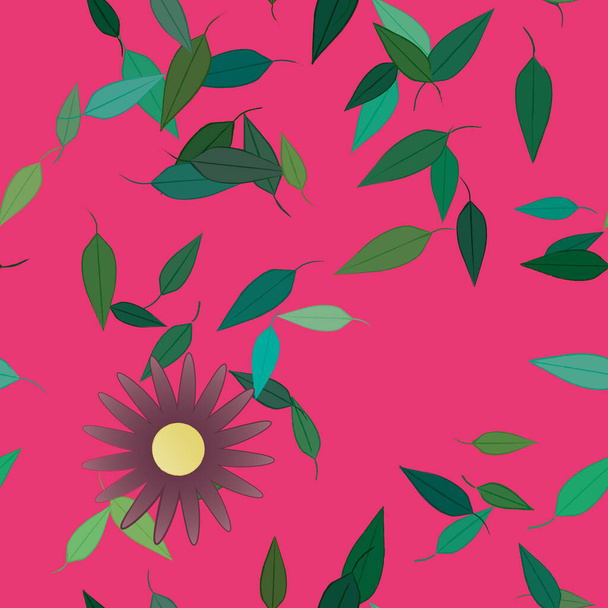 foliage, flowers bloom wallpaper, vector illustration - Vector, Image