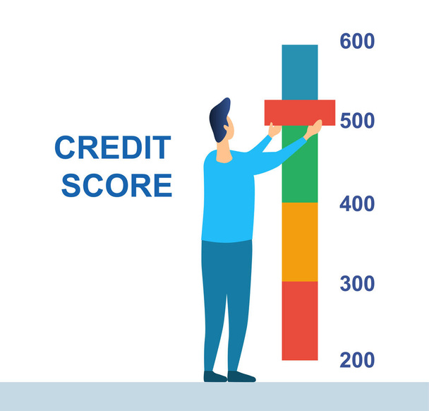 Credit rating, credit history improvement - Vector, Imagen