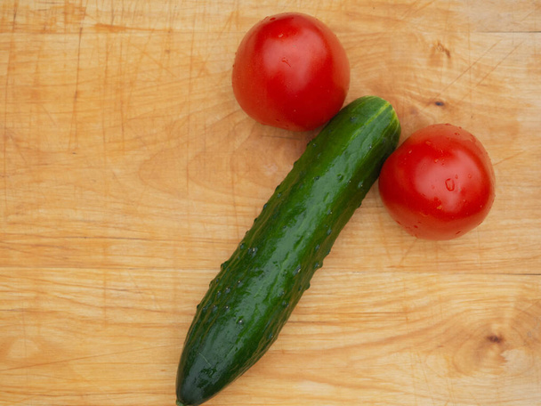 cucumber and two tomatoes. potency. medicine for manhood - Fotografie, Obrázek
