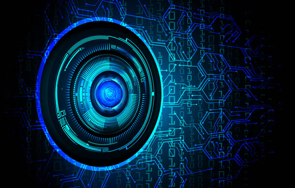 Blue eye cyber circuit future technology concept background - Vector, afbeelding