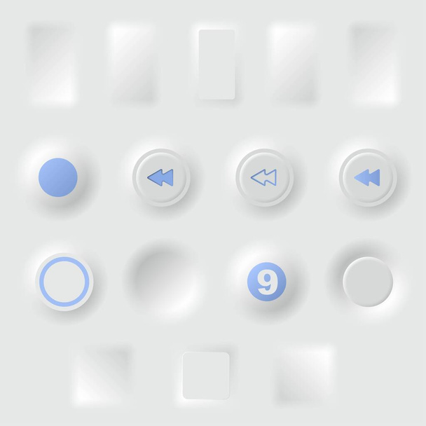White buttons different forms - Вектор,изображение